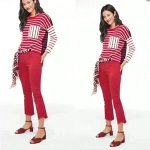 CAbi Striped Cotton Top Sweater Size S